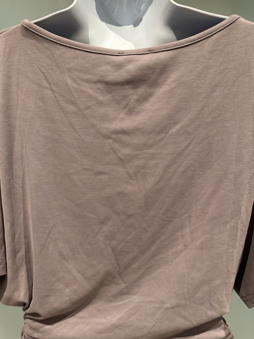 OGL | Sandwashed Effortless Boatneck Batwing Sleeve Side Ruched Top Purple Fog L - Picture 12 of 16